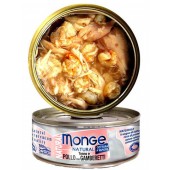 Monge Natural Yellowfin Tuna & Chicken with Shrimps 80g 1 Carton (24 cans)